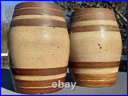 OUTSTANDING Antique Salt Glazed Stoneware BARREL KEGS Whiskey & Rum