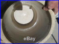 Old 8 Gallon Buckeye pottery Blue Ribbon Vintage Stoneware Crock Macomb IL c pic
