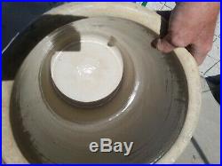 Old 8 Gallon Buckeye pottery Blue Ribbon Vintage Stoneware Crock Macomb IL c pic