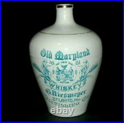 Old Maryland Whiskey Advertising Jug G. Riesmeyer St. Louis, Mo. Stoneware