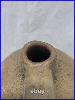 Old stoneware jug american antique pottery / 1800s handled jug 4308