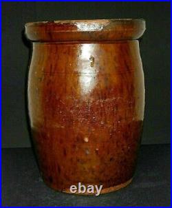 One Gallon Redware Jar Stoneware Pottery