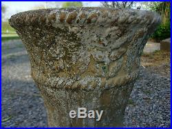 Ornate Heavy Old Pottery/stoneware Antique/ Vintage Planter Pedestal Patina