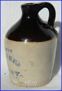 PADUCAH, KENTUCKY early advertising miniature jug J A BAUER POTTERY grt cond