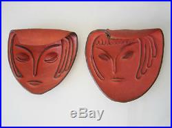 PAIR of ART DECO Pottery STONEWARE Wall Lamps LIGHT OBJECTS by GERD WINTER 1930s