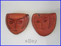 PAIR of ART DECO Pottery STONEWARE Wall Lamps LIGHT OBJECTS by GERD WINTER 1930s
