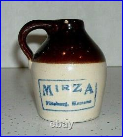 PITTSBURG KANSAS MIRZA Masonic Shriner Miniature Stoneware Advertising Mini Jug