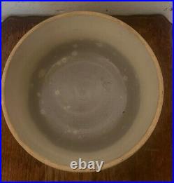 Pair of 2 Antique Primitive Stoneware Pottery Nesting Mixing Bowls, 10.5 & 9