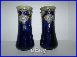 Pair of Antique Royal Doulton Stoneware Art Pottery Vases 640
