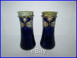 Pair of Antique Royal Doulton Stoneware Art Pottery Vases 640
