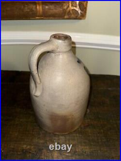 Pennsylvania Antique Stoneware Jug Cobalt Decorated Floral Decoration Easton PA