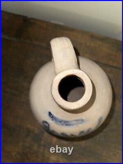 Pennsylvania Antique Stoneware Jug Cobalt Decorated Floral Decoration Easton PA