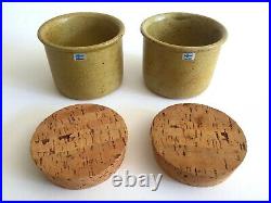 Pentik Finland Rare Vtg MID Century Modern Hiisi Stoneware Canister Jars 2pc Set