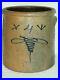 Primitive_1800_s_4_Bee_Sting_Stoneware_Crock_Early_4_Gallon_Antique_Red_Wing_01_ims