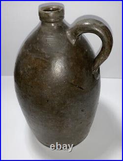 Primitive Antique Single Handled Stoneware Glazed Jug
