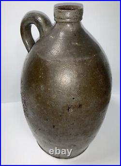 Primitive Antique Single Handled Stoneware Glazed Jug