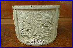 RARE Antique Red Wing Embossed Daisy Floral Design Stoneware Butter Crock 6