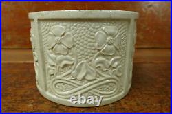 RARE Antique Red Wing Embossed Daisy Floral Design Stoneware Butter Crock 6