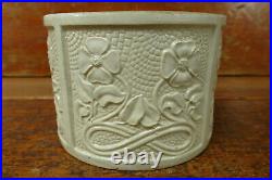 RARE Antique Red Wing Embossed Daisy Floral Design Stoneware Butter Crock 6