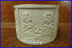 RARE Antique Red Wing Embossed Daisy Floral Design Stoneware Butter Crock 6