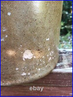 RARE Antique Salt Glazed 1 Gallon Jug Stoneware Pottery Cobalt Floral Motif