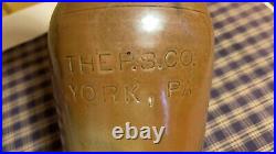RARE Antique Stoneware Crock THE P. S. CO. YORK, PA. Pfaltzgraff Brown Glaze