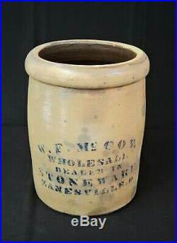 RARE W. F. McCoy 1-1/2 gallon Stoneware Crock FREE SHIPPING