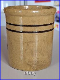 RARE Yelloware Stoneware Advertising Beater Jar From Sunset Creamery