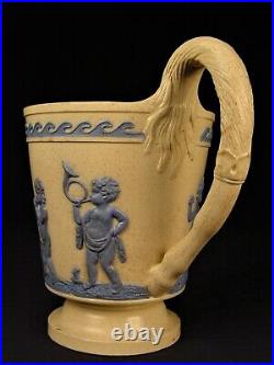 Rare Antique 1810 Signed Horse Leg Handle Mug Cane Caneware Yellow Ware Mint