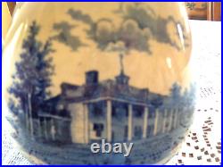 Rare Antique 1907 Buffalo Pottery Blue Transferware George Washington Pitcher