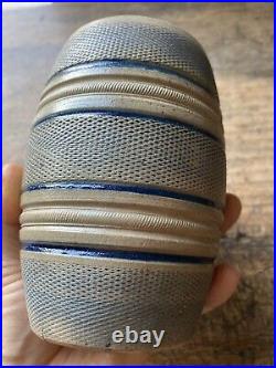 Rare! Antique 19th C Stoneware Mug Stein Cobalt Blue Band Decoration Salt Glaze