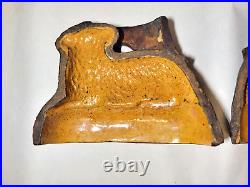 Rare Antique 19th Century Redware Sheep/Lamb Pottery Food Mold Stoneware