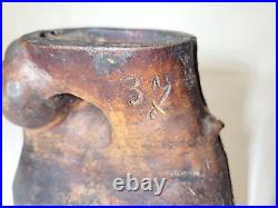 Rare Antique 19th Century Redware Sheep/Lamb Pottery Food Mold Stoneware