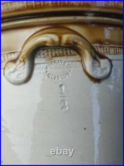 Rare Antique 19th Century Stoneware Crock & Lid Caledonian Pottery Glasgow