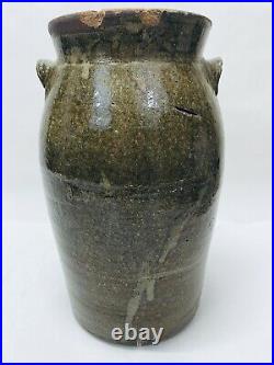 Rare Antique Primitive Stoneware Jar Signed Isaac Gay Union County NC Churn Jug