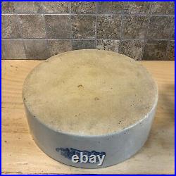 Rare Authentic Antique American Blue Decorated Stoneware Dog Water/Food Bowl
