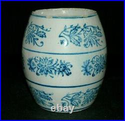 Rare Blue & White Stenciled Wildflower BLANK Canister Stoneware Ohio OH