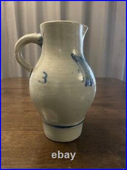 Rare Circa Late 19th Century 3 Quart Stoneware Pitcher