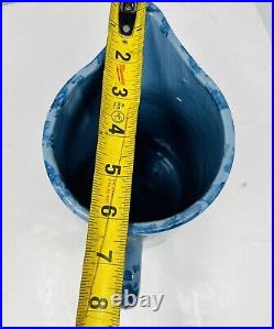 Rare Collectable Blue on blue sponge wear stonewear pitcher Antique Fast Ship