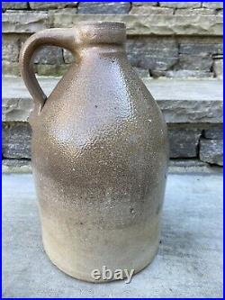 Rare E & LP NORTON Antique Primitive Salt Glazed Stoneware Bennington VT Jug
