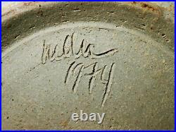 Rare Heller 1974 Mod Vint Huge Bas-relief Fig Dec Stoneware Ceramic Face Bowl