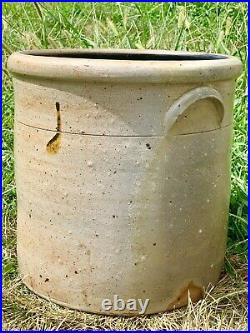 Rare Iowa Salt Glaze Stoneware 3 Gallon E. Brunson Stamped Fairport Ia 1870's! +