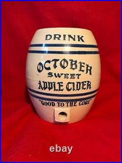 Rare October Sweet Apple Cider Stoneware Crock Fredonia New York Advertising