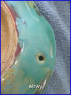 Rare Pierrefonds Pottery Art Nouveau Fish and Oyster Dish early 1900's Stoneware