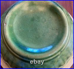 Rare Set with Tiny Bowl Sunburst Pattern Green Yellow wear McCoy Bowl