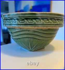 Rare Set with Tiny Bowl Sunburst Pattern Green Yellow wear McCoy Bowl