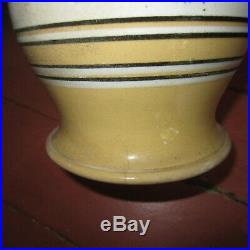 Rare antique mocha ware yellow ware 6 stoneware pottery pitcher 1800's