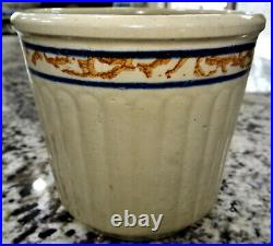 Red Wing Gray Line Sponge Band Beater Jar Stoneware Pottery Vtg Antique