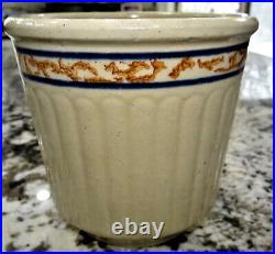 Red Wing Gray Line Sponge Band Beater Jar Stoneware Pottery Vtg Antique