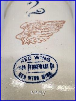 Red Wing Stoneware 2 Gallon Crock 4 Wing Design Antique No Chips or Cracks READ